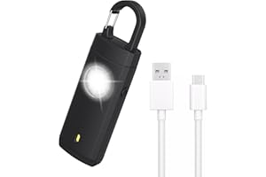 Notfall Persönlicher Alarm, OQIMAX Taschenalarm 130dB Sirene mit LED Taschenlampe, Schrillalarm für Frauen USB Aufladbar, Self Defense Sirene Schlüsselanhänger für Kinder, Senioren, Frauen Sicherheit