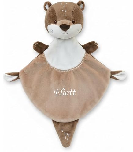 Doudou Personnalisé Ourson Brodé Prénom - Peluche Bébé Douce Idée Cadeau Naissance