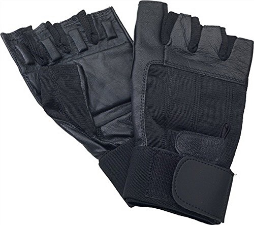 Antivibrationshandschuhe XXL 2xKlett lang o.Fingerkuppen Leder/Trikot