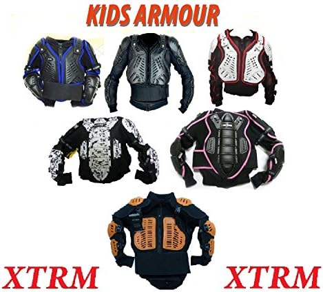 Motorbike Motorcycle New Kids Body Armour XTRM Off Road Quad MX Enduro Kids Body Armour Protector Deflector Spine Chest Protector For Children All Colours (Black, 12 Years)