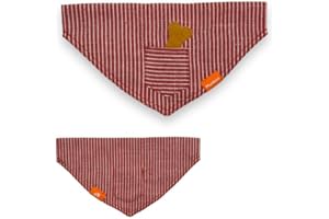 MUDLESS Dog Bandana Neckerchief, Breathable Dog Scarf Accessories, Trendy Triangle Bandanas to Elevate Your Pup's Look for Any Occasion (BonePocket - Red Grid, M)