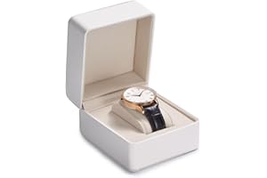 Oirlv Boîte de Montre en Cuir Boîte Cadeau Pour Le Stockage de Voyage en Daim Haut de Gamme Boîte de Montre Blanche