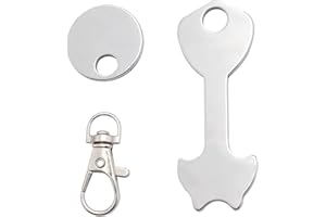 saizone Chiave per carrello della spesa in acciaio inox,Gettone Carrello Spesa,Chiave Carrello SpesaChiave per Rimovibile,Chiave per carrello della spesa rimovibile(1 Set)