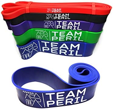 Team Peril Resistance Bands – Assisted Pull Ups – Fitness Workout Bands for Strength and Conditioning , Crossfit, Yoga, Calisthenics, Powerlifting, Stretching &amp; Mobility Exercises for Men and Women (Blue / Extra Heavy)