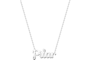 cotigo Collar Nombre Acero-Incluye Tarjeta con Significado Hermoso-Colgante Nombre Plateado o Dorado-Regalos Personalizados para Mujer-Cumpleaño-Navidad-Día de madre-San valentín