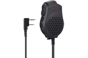 Mugast Microfono Walkie Talkie Altavoz de Walkie de Mano Alta Sensibilidad con Clip Doble PTT para Baofeng Serie Walkie Talkie UV-82