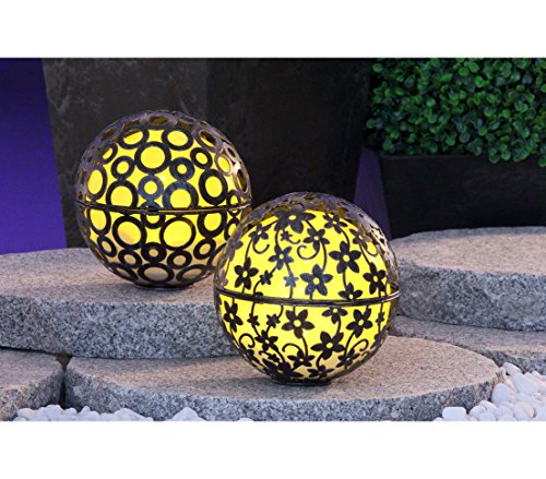 Dehner Solarleuchte Kugel Blume mit Farbwechsel, Ø 15 cm, Metall - 5