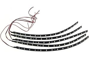 Haobase 5Pezzi 30cm 15SMD LED Strisce Strip Lampadine Luci Flessibile Auto Impermeabile 3528 DC12V - Bianco Freddo