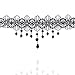 ImportedGothic Black Crochet Lace Choker Necklace with Water Drop Charm Accessories RS.315.00