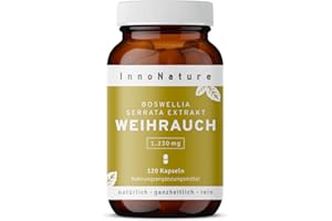 ‎INNONATURE InnoNature Frankincense Capsules, Boswellic Acid, Made from Natural Frankincense Extract (Boswellia Serata), 120 Capsules, 1,230 mg Frankincense Extract, 170 mg Linseed Flour