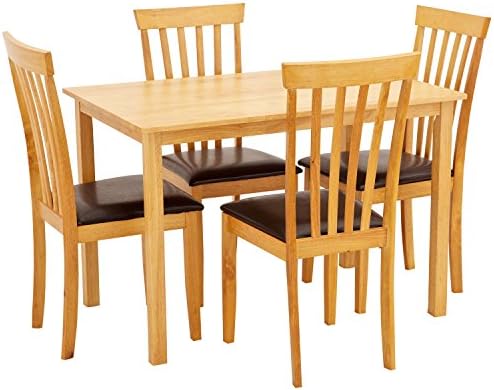 Center One 4 Seater Dining Set - Newark Dining Table with 4 Chairs - Oak Veener