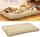 UNHO Lit pour Chien Chat Animaux Matelas en Cachemire Coussin Lavable Dehoussable Housse Chaude Couchage pour Chien Tapis Confortable - XL