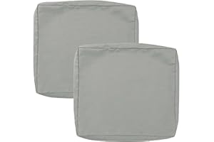 JORTUIO Housse De Coussin Exterieur Impermeable pour Salon De Jardin, Lots De 2/4 Housse Assise Salon De Jardin avec Fermeture Éclair, Amovibles pour Intérieur Et Extérieur, Terrasse(Color2,65x65x10cm2pcs)