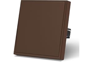 MVAVA Lichtschalter Unterputz, Standard Lichtschalter 1 Fach 1 Weg, Kunststoffe Wandschalter 80mm x 80mm, Braun