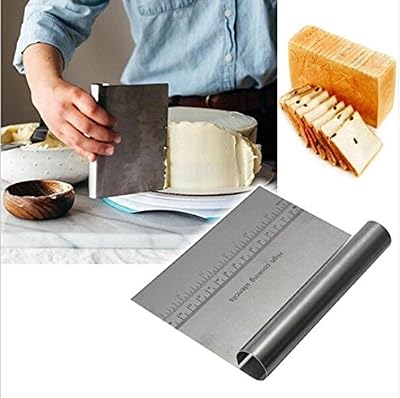 Igemy en acier inoxydable Pâte à pizza Scraper Cutter Cuisine Farine Pâtisserie gâteau Outil Gadget Silver