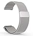 Produktbild BlueBeach® 22mm Milanese Mesh Edelstahl Ersatz Armband Band mit Magnet Magnetverschluss für Pebble Time / Moto 360 2nd Gen / Samsung Gear 2 / LG G Watch R Urbane / Asus ZenWatch / Vivowatch (Silber)