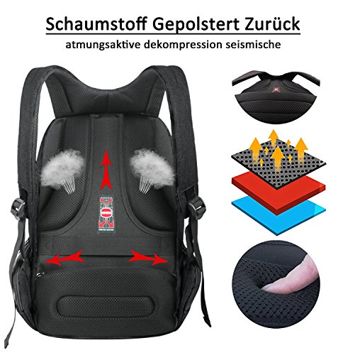 Norsens NS3130B Laptop Backpack  geignet f  r bis zu 15 6-Zoll-Laptops Notebook  Schwarz