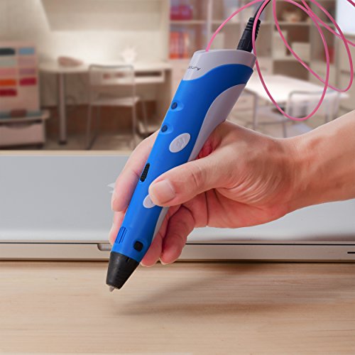 Juboury JBY-I 3D-Pen.Stift für 3D Zeichnungen zur Erstellung von dreidimensionalen Zeichnungen, Kunstwerken, Modellen von Hand. Kompatibel mit 1,75 mm ABS und PLA Filament (Blau) - 6