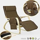 SoBuy® Schaukelstuhl mit Tasche (verstellbares Fußteil),Relaxstuhl,Relaxsessel,Belastbarkeit 150kg, FST18-BR