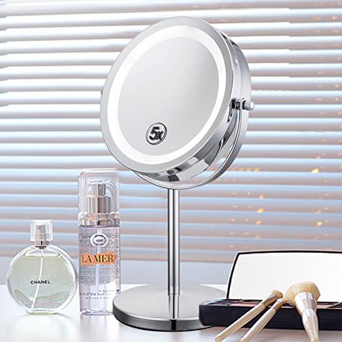 Led continental makeup mirror makeup mirror with light magnifier mirror desktop makeup mirror 5 x magnifier panel