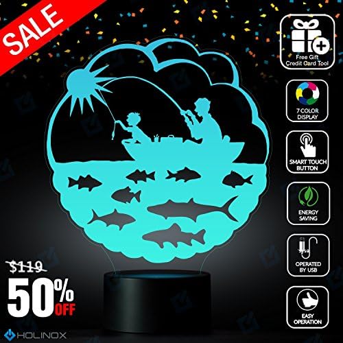 Fishing With Dad Lamp, Decoration lamp, 7 Color Mode, Awesome gifts (MT260)