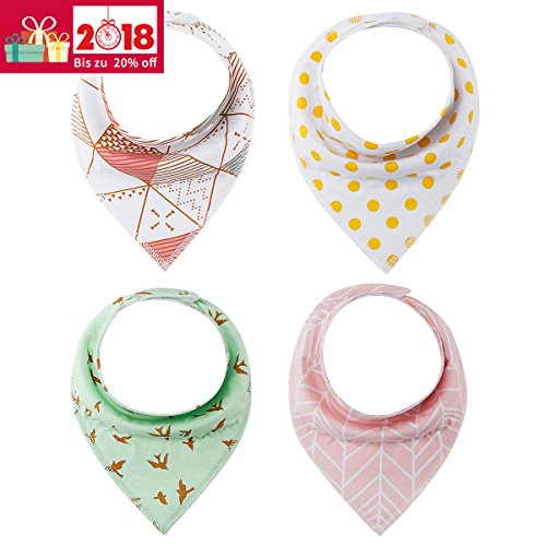 4er Baby Dreieckstuch Lätzchen Spucktuch Mit Druckknöpfen Multifunctional, von Future Founder