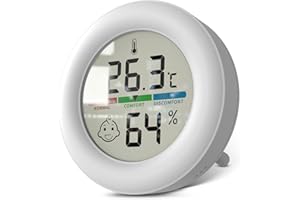 Houdian Digital Hygrometer Thermometer for Room, LCD Thermometer Room Temperature, Indoor Hygrometer with Temperature Humidity Monitor for Greenhouse, Garden, Cella