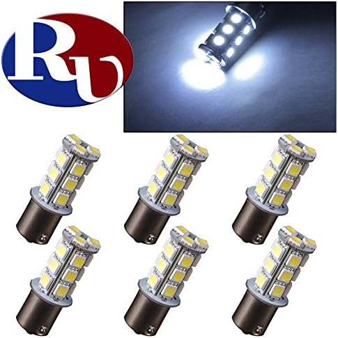 RVNI 6 X 1156 led 18-SMD Cool White LED Light Bulbs RV Camper Tail Backup,LED Lampes Parking Light Bulb BA15S 1141 1003