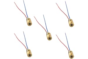 UMTMedia® 5 Pieces 6mm 5V Red Laser Dot Diode Copper Head 650nm for Arduino Raspberry PI