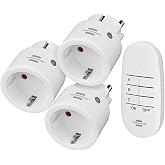 Brennenstuhl Comfort-Line Mini 3+1 kablosuz priz seti, 3'l&uuml; uzaktan kumanda seti (i&ccedil; mekan, el vericisi ve y&uuml;ksek temas korum