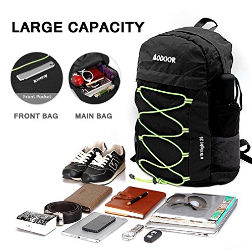 Aodoor 25L Wasserdichter Ultraleicht Faltbarer Rucksack, Faltbarer Leichter Rucksack Tagesrucksack portabler Reiserucksack f¨¹r Outdoor Wandern Camping Reisen Trekkingrucksack - 4
