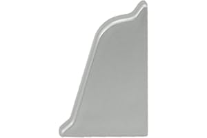 DQ-PP WINKELLEISTE ENDSTÜCK RECHTS – Aluminium satin – 38 x 25mm – PVC – Küchenleiste Arbeitsplatte Abschlussleiste Leiste Küchenabschlussleiste Wandabschlussleiste Tischplattenleisten