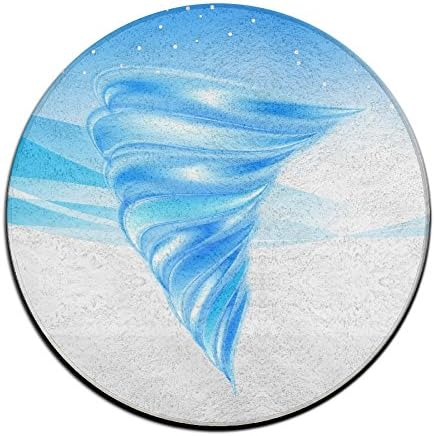 Yo Ou Round Area Rug Tornado Pattern Casual Non-Slip Runner Floor Rug Doormat Entry Carpet Inside Outside Mat Rug Pads