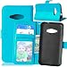 Produktbild Nancen Samsung Galaxy J1 Ace / SM-J110 (4,3 Zoll) Lederhülle Neu Style Acht Farbe Weich PU Flip Case Ledertasche / Schutz Etui, Einfach Vintage Kollektion Karten Slot Foto Wallet Hülle Handy Tasche Zubehör