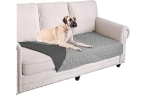 GYURO 100% Waterproof Dog Blanket, Available on Both Sides and Soft Dog Mat for Large and Small Dogs, Protection for Sofa, Bed and Car, Machine Washable (Grey, 97 x 190 cm)