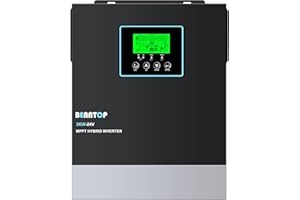 BENNTOP Inversor híbrido 24V a 230v 220v Onda Pura 3000W Off-Grid Solar Inversor,80A MPPT Controlador Solar, MAX.PV 400Vdc,admite baterías de Plomo-ácido y Litio