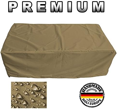 Holi Europe PREMIUM Garden table Outdoor furniture Casing Cover Protective case Covering Covering sheet Set (fawn, length 200cm x width 130cm x height 75cm)