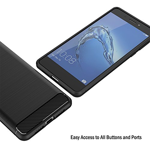Funda Honor 6C  AICEK Negro Silicona Fundas para Huawei Honor 6C Carcasa Huawei Honor 6C Fibra de Carbono Funda Case  5 0 Pulgadas 