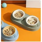 Double Compartment Cat Dog Food and Water Container &ndash; Non-Slip, Durable, Hygienic and Practical Pet Food Container (Pink)