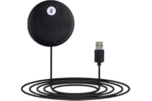 Fyvadio Microfono USB per Computer, microfono USB per conferenze, pulsante di silenziamento con indicatore LED, Mic a condensatore omnidirezionale per videoconferenze, Plug&Play per PC, laptop,
