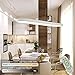 Produktbild Lichtstein LED Pendelleuchte esstish mordern pendellampe weiß Hängelampe Hängeleuchte Dimmbar Büroleuchte Deckenleuchte höhenverstellbar aus Aluminiumlegierung und Acryl Stoff für Wohnzimmer, Esszimmer, Restaurant ,Büro,Arbeitszimmer kronleuchter(Dimmbar)