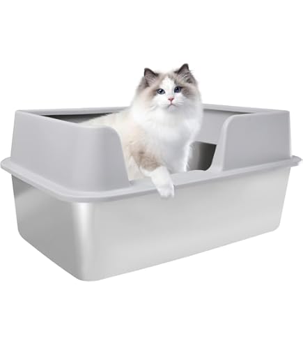 Produktbild von Katzentoilette Xxl Zstar Katzentoilette Edelstahl, Extra Große Katzentoiletten Mit Katzenklo Matte