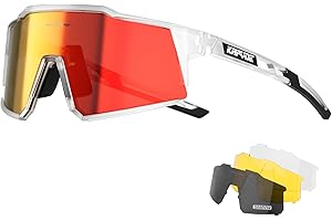 KAPVOE Lunette de Cyclisme Polarisées Homme Femme 1 lentille ou 4 lentilles interchangeables Tr90 Cyclisme Lunette VTT K9022