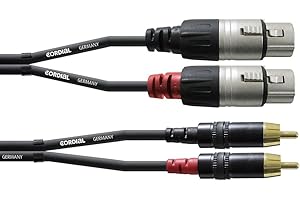 CORDIAL Kabel audio podwójny XLR żeński/Rca 1,5 m kabel AUDIO Essentials RCA