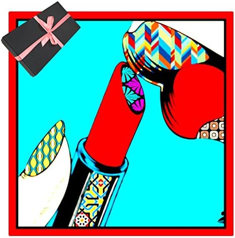 Italian Luxury Square Silk Scarf - Bright &amp; Vibrant Lipstick in a Gift Box