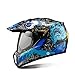 Price comparison product image Henpooseng Motorcycle Full Face Helmet Motocross Men's Adventure Downhill DH Racing Casco Moto Helmet blue skull XL