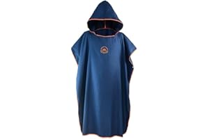 JanTeelGO Surfing Changement avec Capuche, à Robe Changeante, Surf Serviette Poncho de Plage à Langer Peignoir à Capuche Natation pour Adulte (Marine)