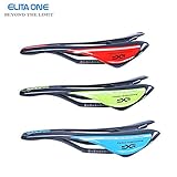 Full Selletas de fibra de carbono sillín para bicicleta de carretera de montaña ciclismo Asiento, rojo