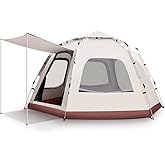 Camping Tent 6 Sided hexagonal Camping Tent with Fully Automatic Awning 280 * 280 * 160