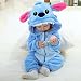 Baby Romper Suit Flannel Animal Onesie Unisex girl boy Jumpsuit Nightwear Outfits Cosplay Costume for Kids (80, Blue stitch)